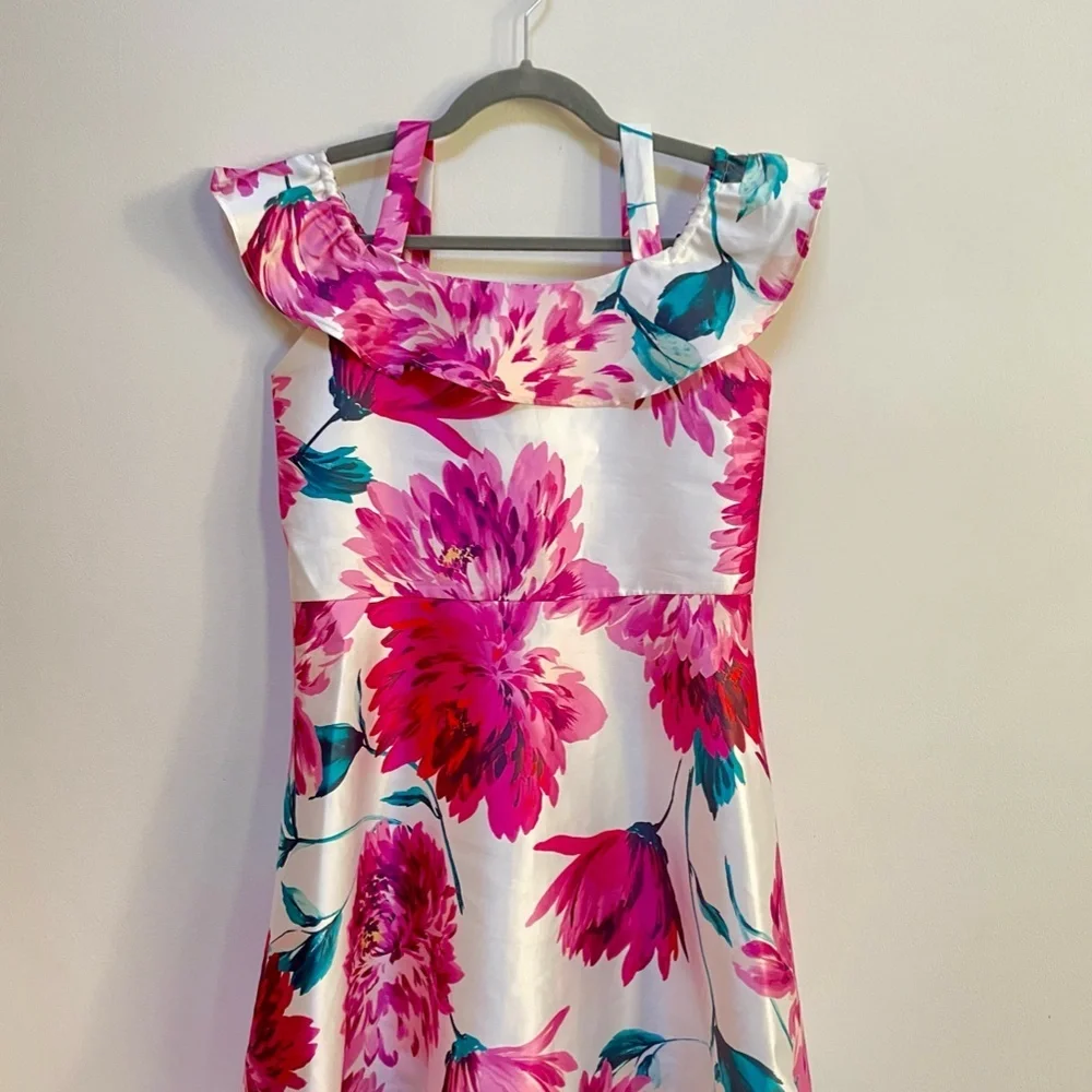 The Children's Place Bright Pink Flower Blossom Formal Party Dress, NWT